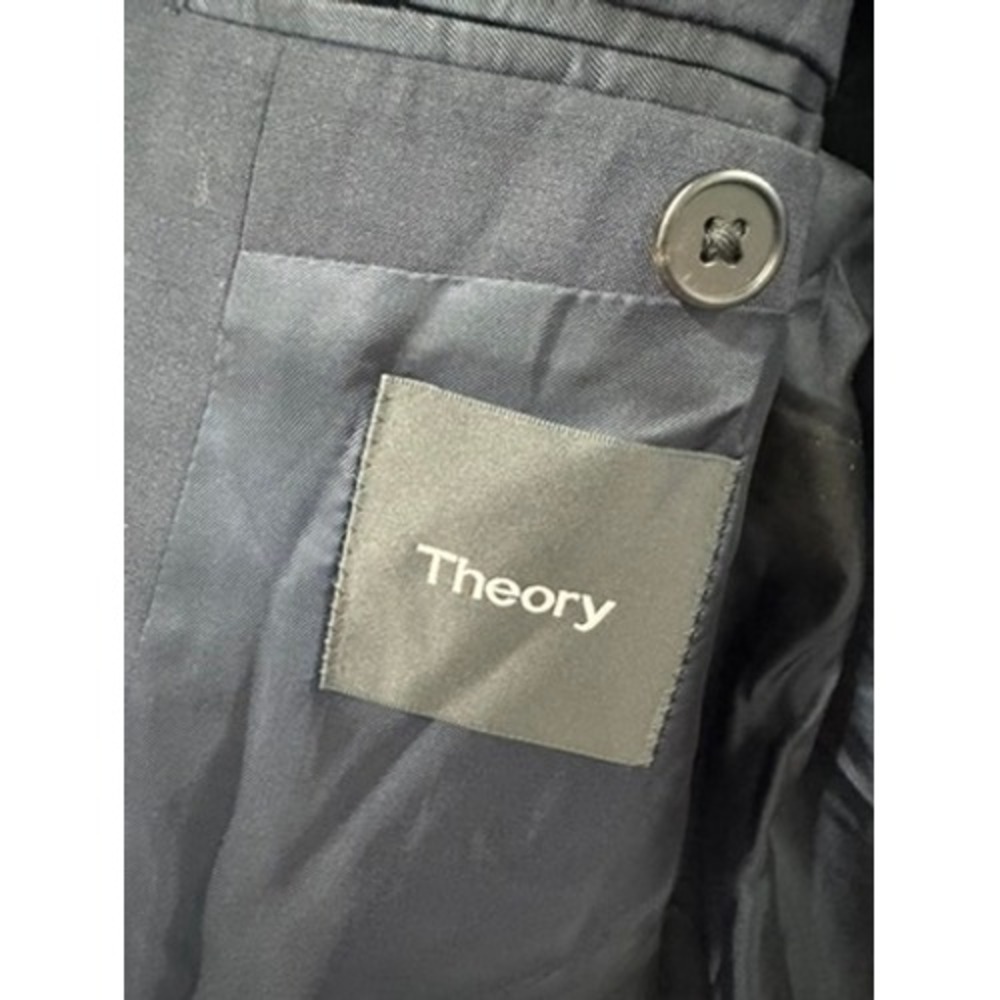 Theory Men Navy Blue Chambers Sartorial Stretch Wool Two Button Blazer 38R - Picture 4 of 11